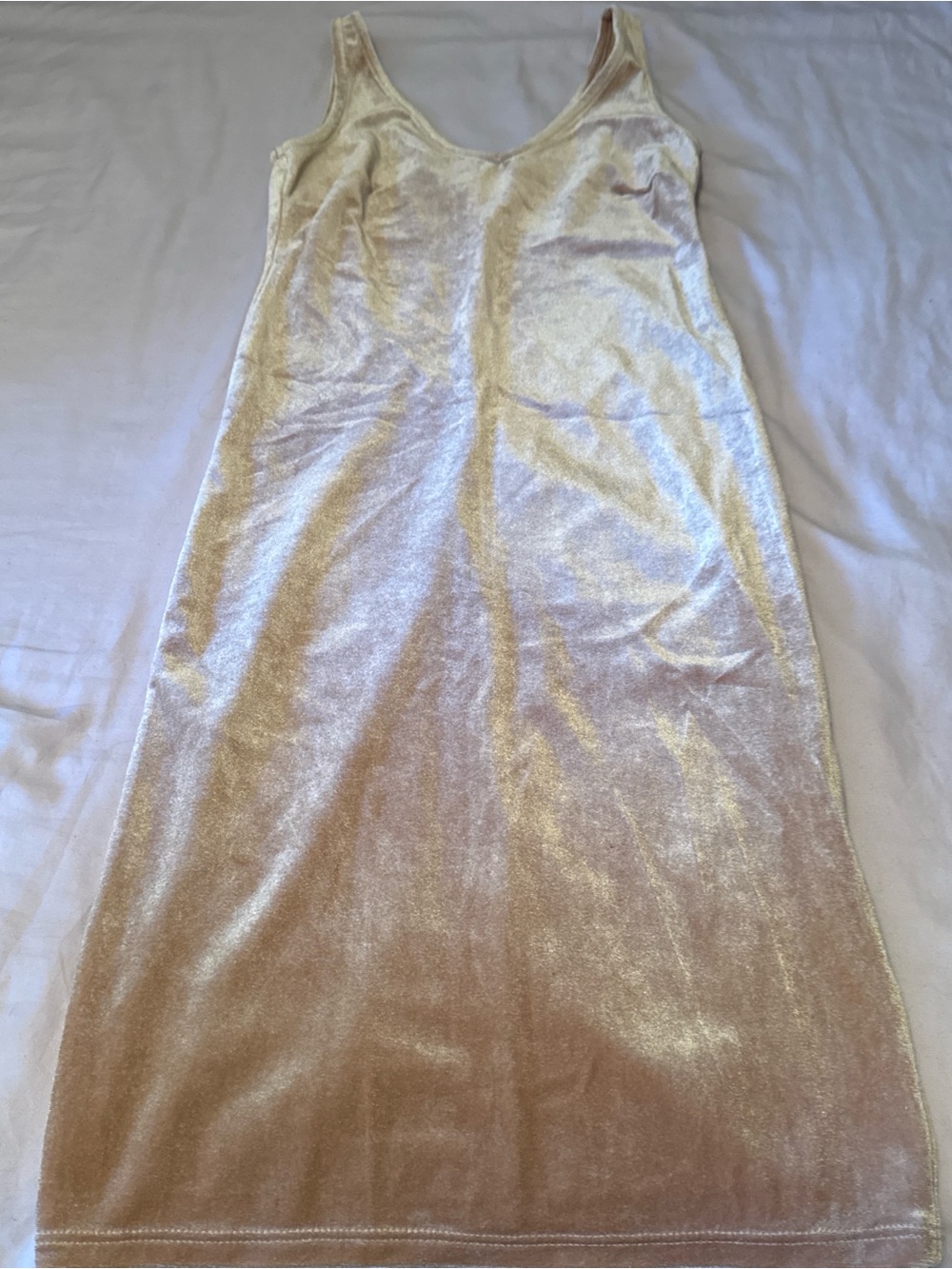 Forever 21 Shimmery Champagne Velvet Slip Mini Dress